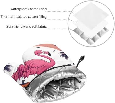 YYHHAOFA Halloween Flamingo Kitchen Baking Four-Piece Set