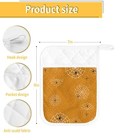 JasmineM Heat-Resistant Pot Holder Set Halloween Kitchen Pouches for Oven mitts