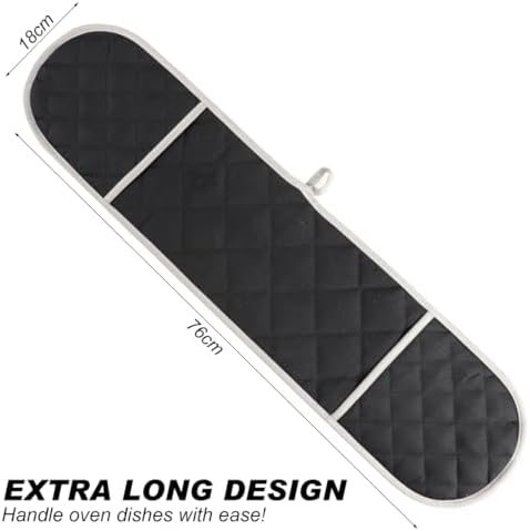 Long Double Oven Mitt 7x30 Heat Resistant Cotton Gloves for Oven Handling