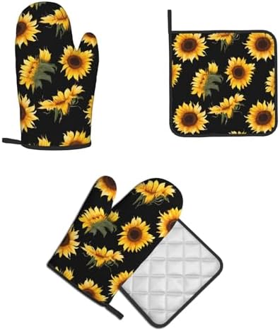 Sunflower Oven Mitts Set