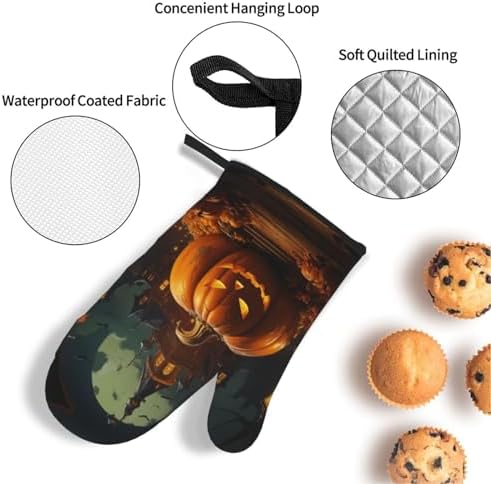 Thick Halloween Oven Mitts Set