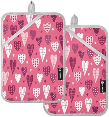 KCLDECI Oven Mitts Heat-Resistant Set of 2 for Kitchen Use