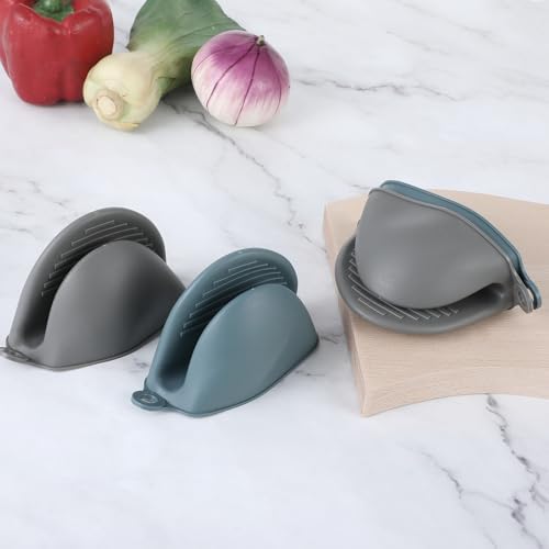 JIYIN 4PCS Silicone Oven Mitts Heat-Resistant Durable Kitchen Pots Poo