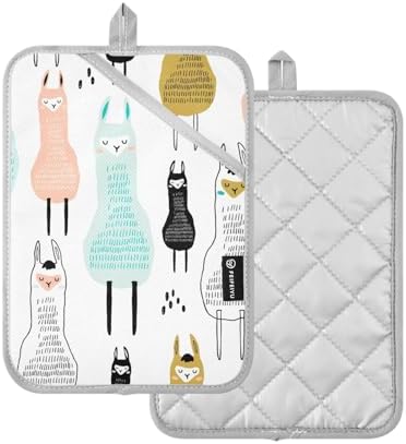 Dxzium Potholder Llama Set 2 - Heat Resistant Kitchen Tools