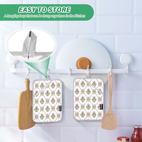 Kcldeci Fleur De Lis Heat-Resistant Pot Holder Set - 2-Pack