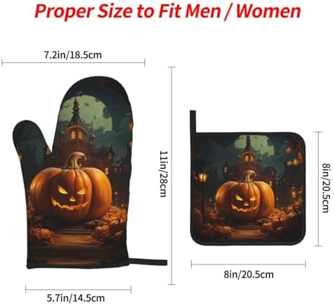 Thick Halloween Oven Mitts Set