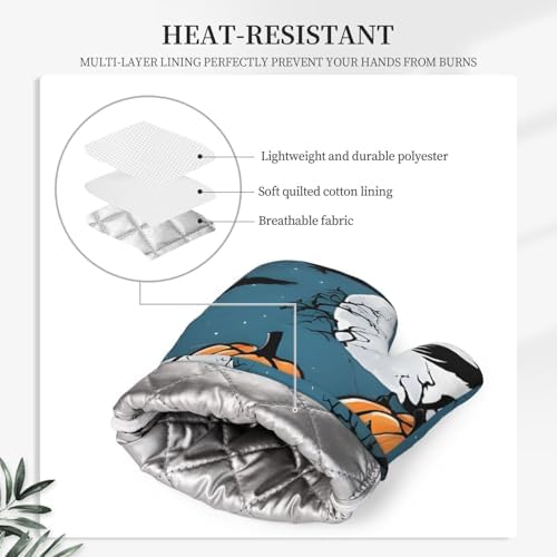 Trick-or-Treat Halloween Pumpkins Heat-Resistant Oven Mitts for Cooking