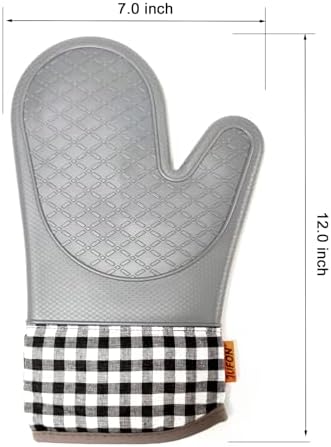 JUFON Oven Mitts Silicone Heat Resistant Kitchen Gloves