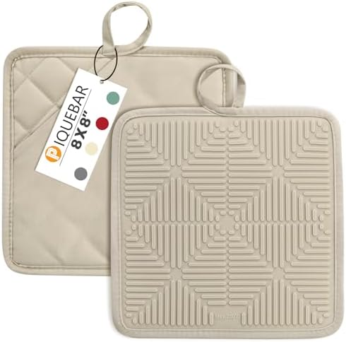 PIQUEBAR Heat-Resistant Silicone Potholders Set of 2