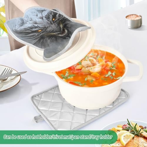 Kcldeci Dragon Head Oven Potholders Set