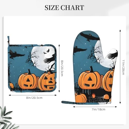Trick-or-Treat Halloween Pumpkins Heat-Resistant Oven Mitts for Cooking
