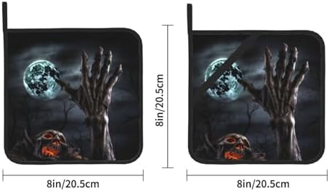 Zombie Hand Dark Halloween Potholder Set