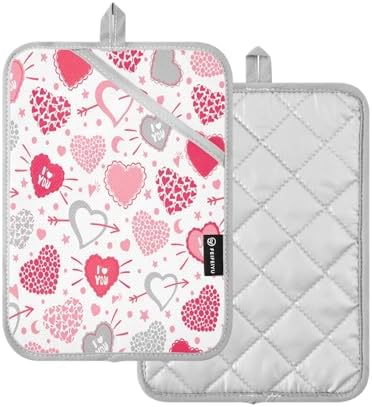 Valentines Day Heart Potholders Heat Resistant