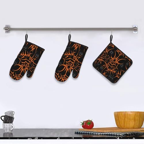 Halloween Spider Web Oven Mitts