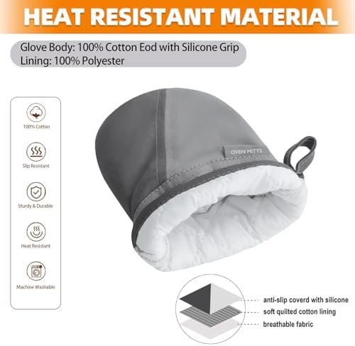 500 Oven Mitts Heat Resistant Kitchen Gloves