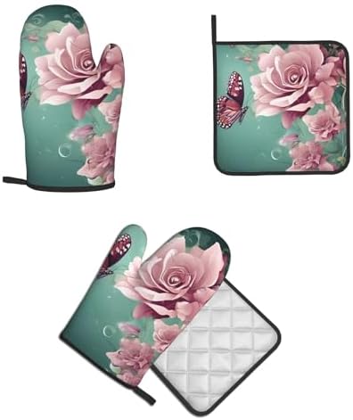 Floral Delight Oven Mitts Set