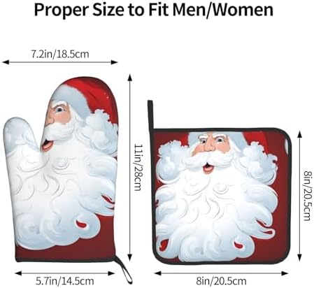 Christmas Day Printed Oven Mitts and Pot Holders 2 Piece Set