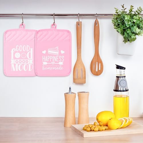 GROBRO7 5-Piece Gradient Pink Cotton Potholders Set
