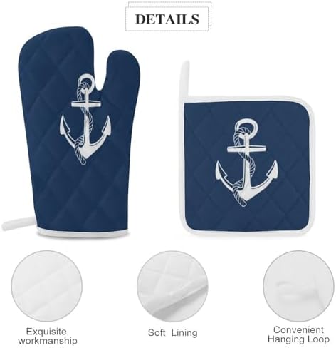 Safe Heat-Resistant Oven Mitts Set for Kitchen BBQ Use