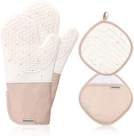 Dorkuova Oven Gloves Heat-Resistant Kitchen Mitts