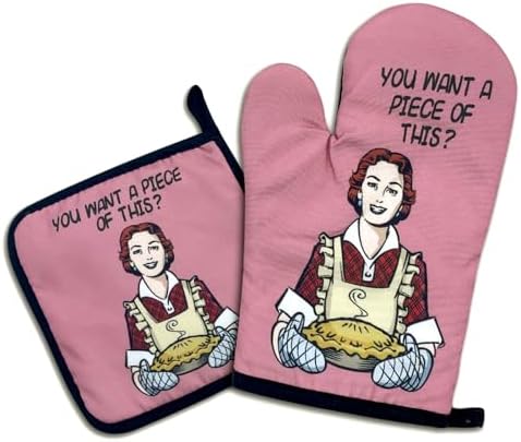 Jxubeuro Funny Oven Mitts Set of 2 with Non-Slip Design