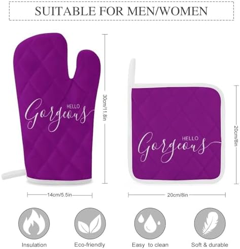 Curdesi 3PCS Oven Mitts Set - Heat Resistant Minimalist Design