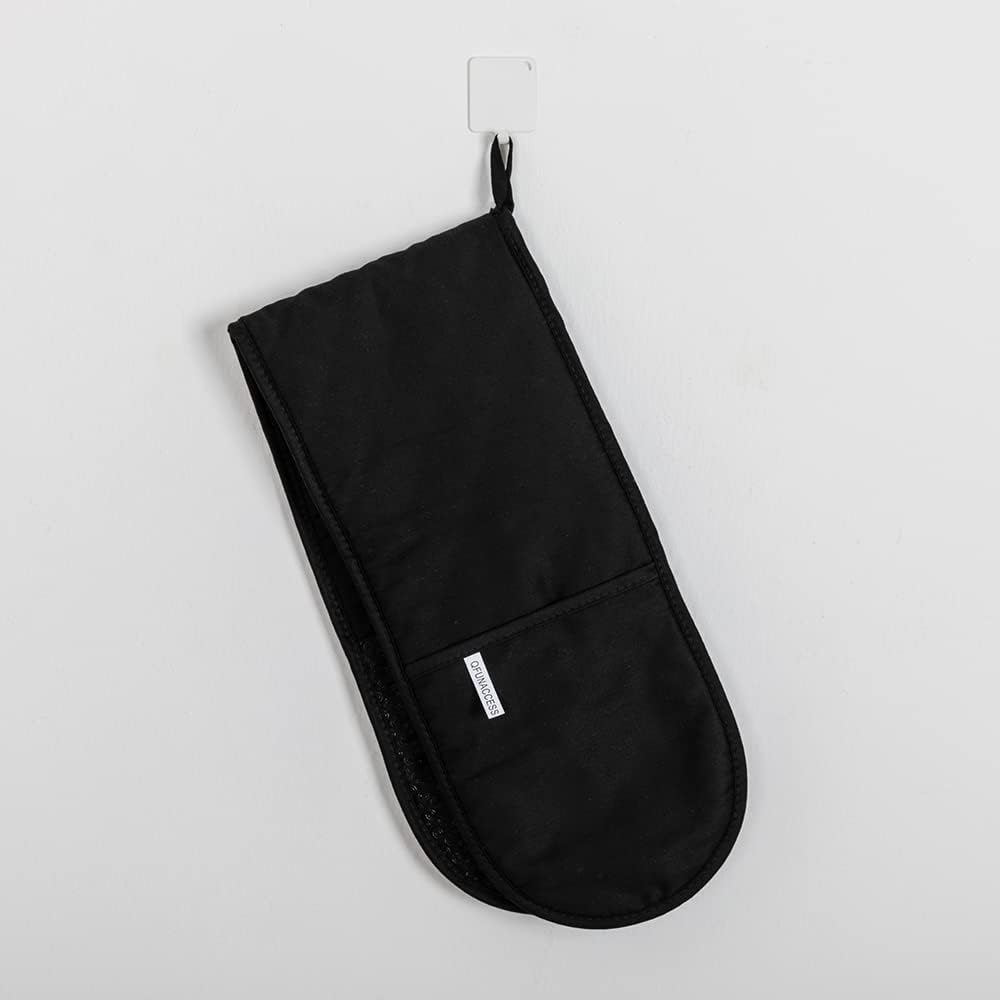 Heat-Resistant Oven Mitt 75x32in Black