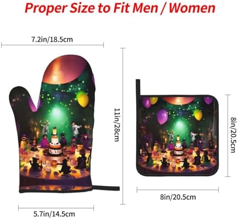 Halloween Party Oven Mitts Heat-Resistant Waterproof Durable