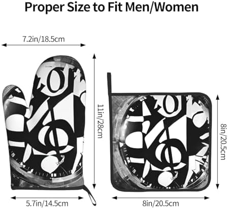 Musical Theme Oven Mitt Pot Holder Set