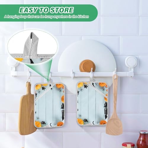 orange pumpkin pot holder set
