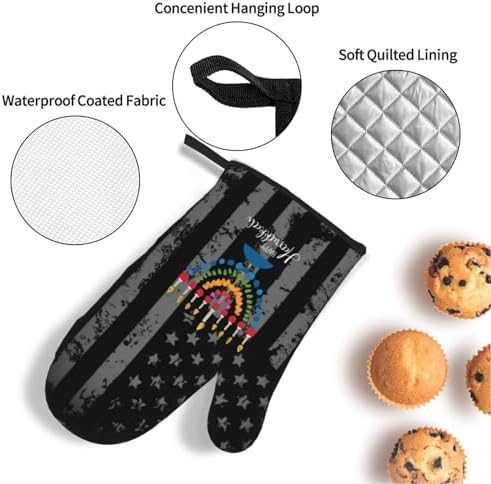 Rqwaaed Happy Hanukkah 2023 Oven Mitts and Pot Holders Set 4PCS