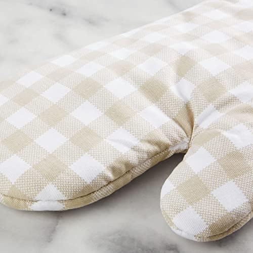 Heat Resistant Gingham Oven Mitt Set