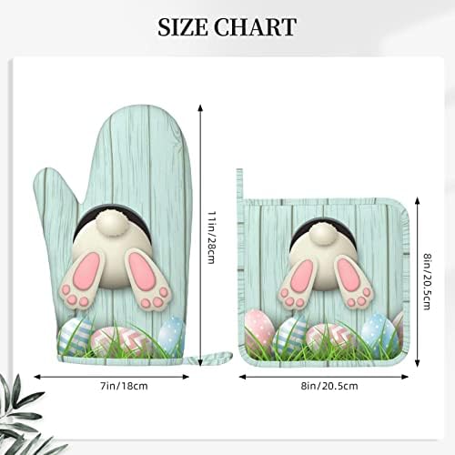 Easter Bunny Oven Mitts Set of 2 - White Adorn Your Kitchen