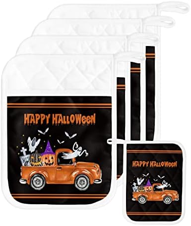 HilariousM Spooky Halloween 5PCS Pot Holders Desktop Potty Holder Heat-Resistant Kitchen Gadgets