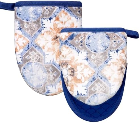 Alselo Mini Silicone Oven Mitts 2-Pack Dusty Blue 1