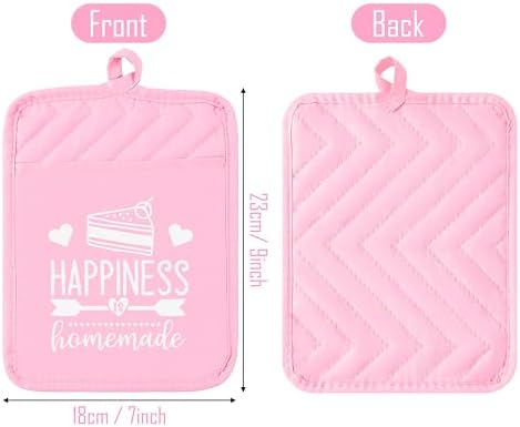 GROBRO7 5-Piece Gradient Pink Cotton Potholders Set