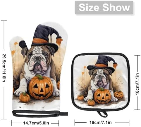 Aglebo Halloween Oven Mitts Pot Holders Set of 2 1