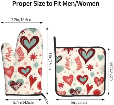 Perfect Heart-Shaped Oven Mitts and Pot Holders 2-Pack