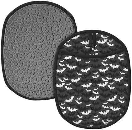 Vivid Halloween Bats Grey Oven Pot Holder Set