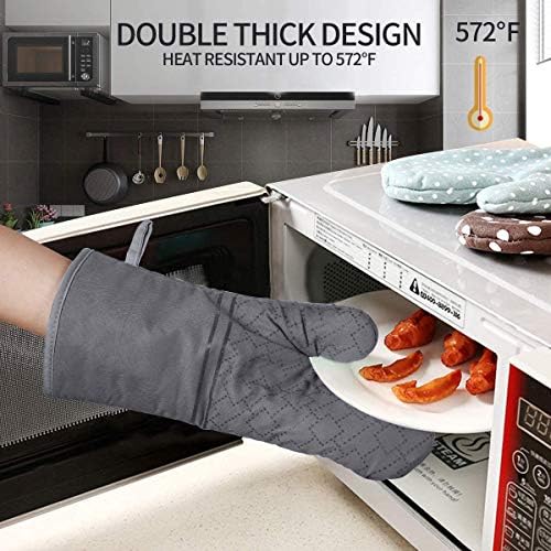 Tormays 4Pcs Oven Mitts Set with Heat Resistance and Non-Slip Design