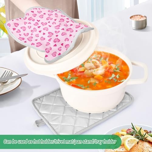 Kcldeci Heat Resistant 2-Pack Oven Mitts Potholders with leopard design