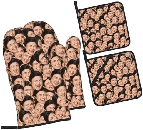 Personalized Oven Mitts with Your Face for Cooking Gifts