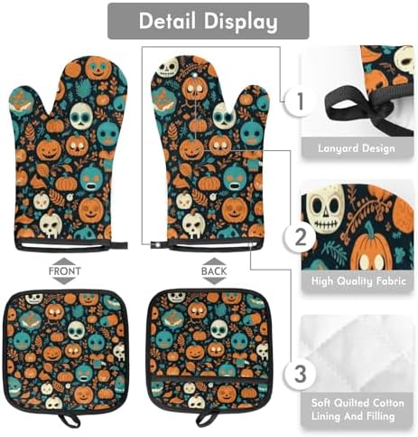 Halloween Ghost Oven Mitt Set