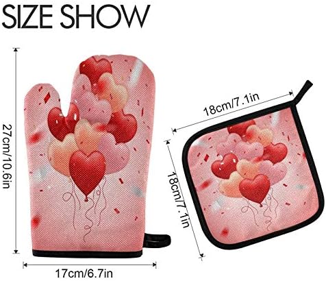 AUUXVA Heat Resistant Cotton Oven Mitts Set with Potholders