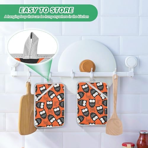 Halloween Cute Owls Potholders Set
