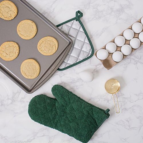 DII Basic Terry Oven Mitts 2 Pack Dark Green