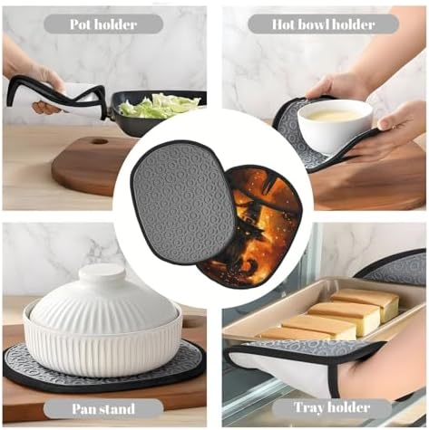 Premium Silicone Pot Holders with Halloween Design