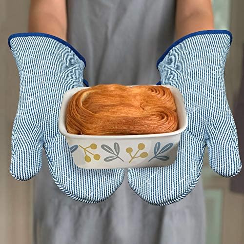RED LMLDETAHeat-Resistant Oven Mitts Durable 100 Cotton Non-Slip Washable Protector