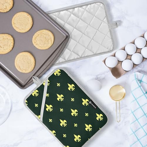Kcldeci Fleur-de-lis Royal 2Pack Heat Resistant Oven Mitts
