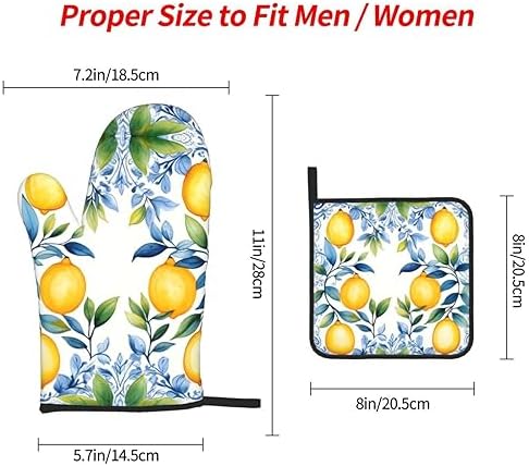 Edafol Oven Mitts and Pot Holders 3 Pack Set